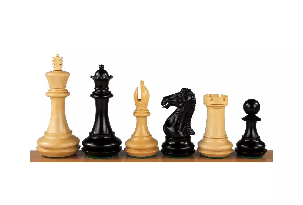 Figury szachowe Champfered Base Heban 4,25 cala