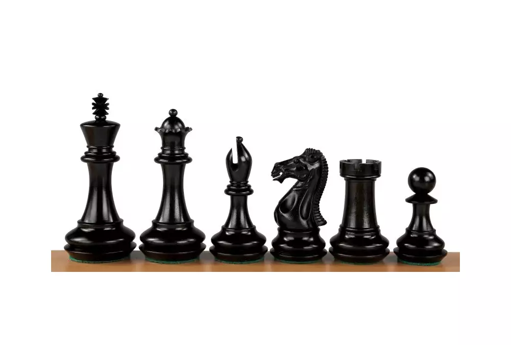 Figury szachowe Champfered Base Heban 4 cale