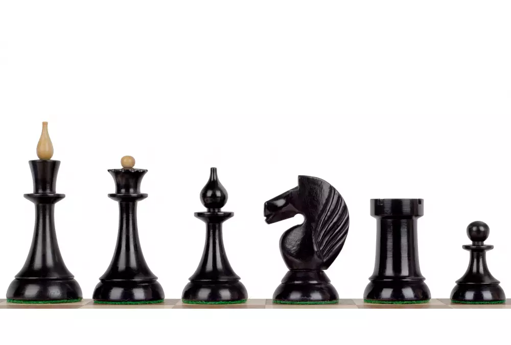 Figury szachowe Queen's Gambit 1957 Bukszpan hebanizowany 4 cale