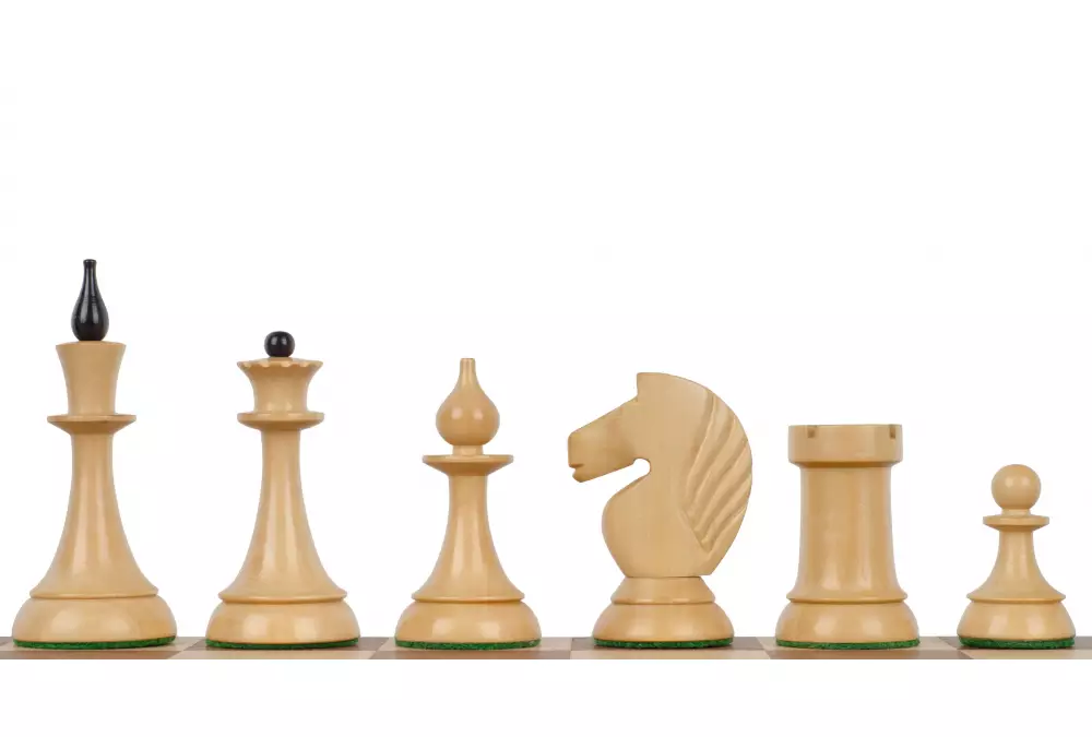 Figury szachowe Queen's Gambit 1957 Bukszpan hebanizowany 4 cale