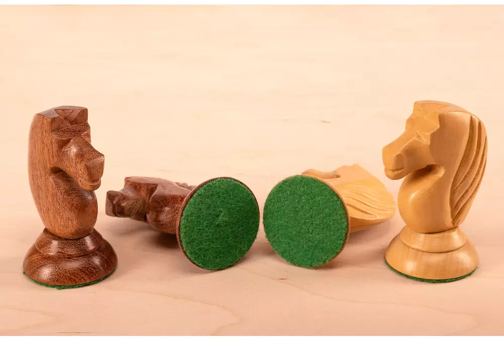 Figury szachowe Queen's Gambit 1957 akacja indyjska 3,75 cale