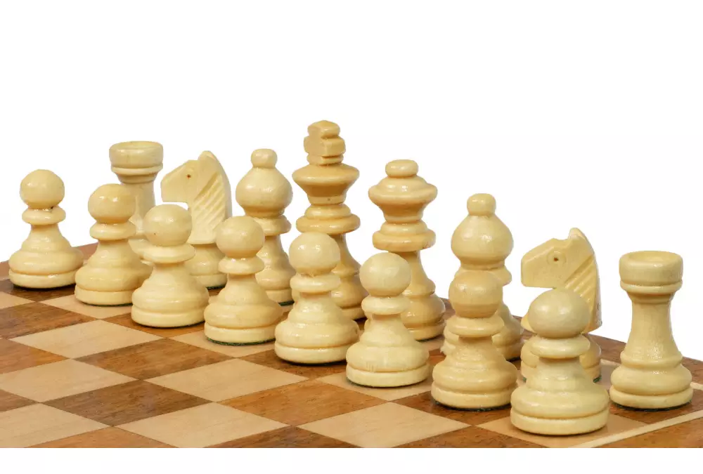 Szachy MAGNETYCZNE 18 cm z intarsjowaną szachownicą i szufladką na figury