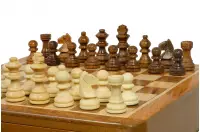 Szachy MAGNETYCZNE 18 cm z intarsjowaną szachownicą i szufladką na figury