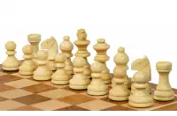 Szachy MAGNETYCZNE 18 cm z intarsjowaną szachownicą i szufladką na figury