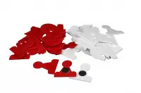 Figury magnetyczne do szachów demonstracyjnych, białe/czerwone (król 75 mm)