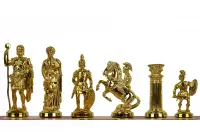 Metalizowane figury szachowe stylizowane na Cesarstwo Rzymskie, dociążane metalem (król 98 mm)