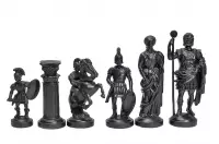Figury szachowe stylizowane na Cesarstwo Rzymskie, kremowo-czarne (król 98 mm)