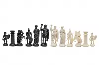 Figury szachowe stylizowane na Cesarstwo Rzymskie, kremowo-czarne (król 98 mm)