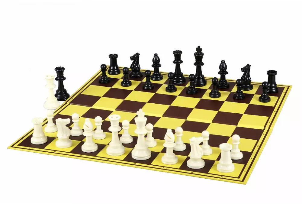 Zestaw Projektu "Edukacja przez Szachy w Szkole" Plus (15 x szachownica tekturowa składana z obciążanymi figurami szachowymi +1 x szachownica demonstr