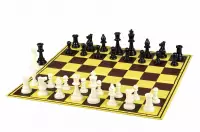 Figury szachowe Staunton nr 6, białe/czarne, dociążane metalem (król 96 mm)