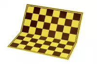 Szachownica tekturowa Turniejowa, żółto - brązowa, powierzchnia zabezpieczona z obu stron