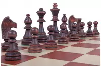 Figury drewniane Staunton nr 6 w drewnianym kuferku w kolorze mahoniowym