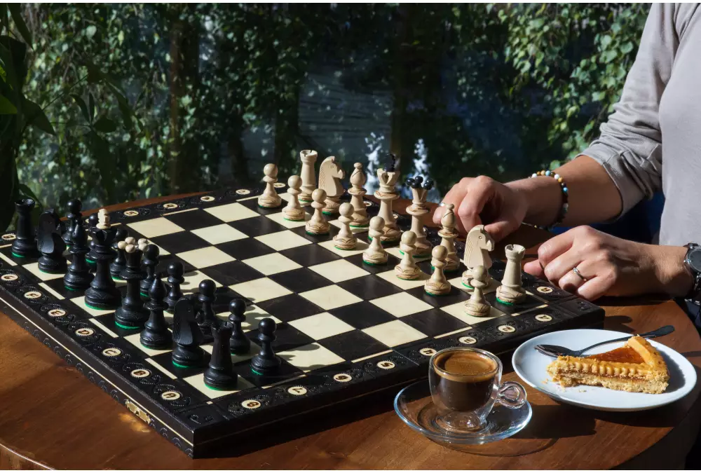 Szachy drewniane Consul Black (48x48cm)