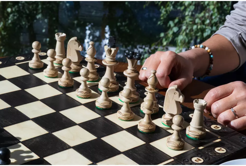 Szachy drewniane Consul Black (48x48cm)