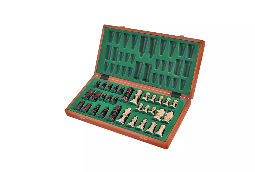 Szachy Turniejowe nr 4 (42x42cm) Intarsjowane - piękny zestaw rzeźbionych szachów drewnianych - na prezent dla dziecka i dorosłego