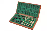 Szachy Turniejowe nr 4 (42x42cm) Intarsjowane - piękny zestaw rzeźbionych szachów drewnianych - na prezent dla dziecka i dorosłego