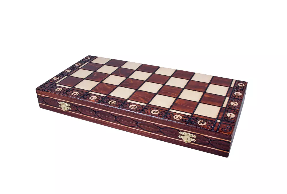 SZACHY SENATOR (42x42cm) - klasyczne drewniane szachy idealne na prezent