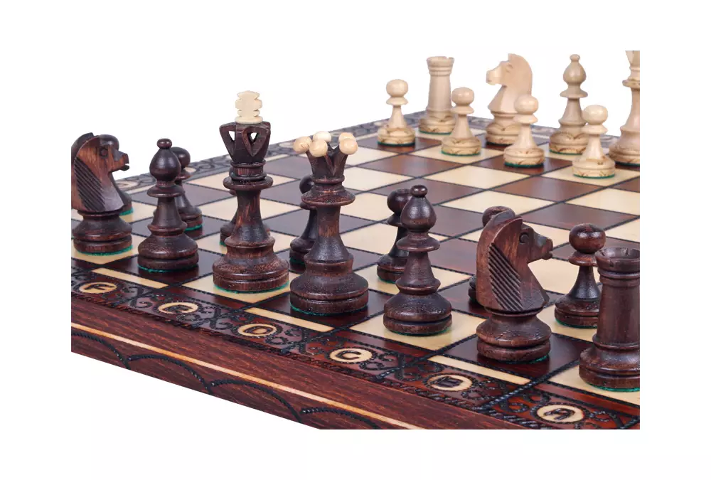 SZACHY SENATOR (42x42cm) - klasyczne drewniane szachy idealne na prezent