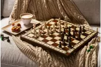 SZACHY DREWNIANE TURNIEJOWE "JOWISZ" nr 4 (42x42cm) wypalane, obciążane metalem
