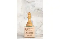 Puchar drewniany szachowa figura - Hetman