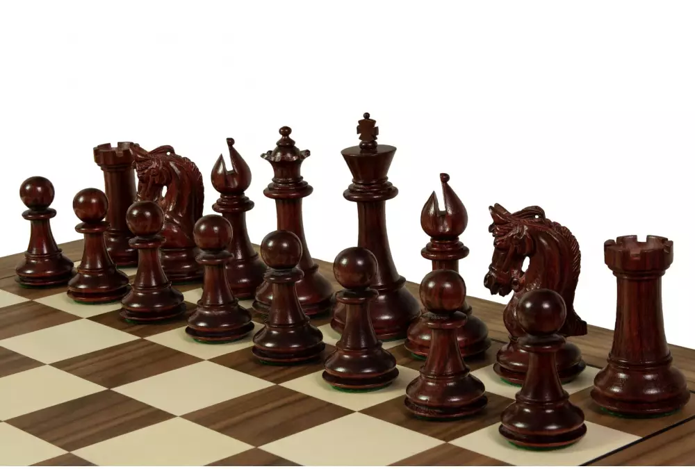 Deska szachowa nr 5+ z czarną ramką (bez opisu) orzech/klon (intarsja) - Ekskluzywna