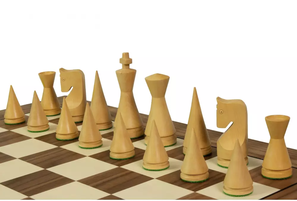 Deska szachowa nr 5+ z czarną ramką (bez opisu) orzech/klon (intarsja) - Ekskluzywna