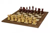 Deska szachowa nr 5+ z czarną ramką (bez opisu) orzech/klon (intarsja) - Ekskluzywna