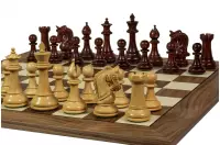 Deska szachowa nr 5+ z czarną ramką (bez opisu) orzech/klon (intarsja) - Ekskluzywna