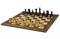 Deska szachowa nr 5+ z czarną ramką (bez opisu) orzech/klon (intarsja) - Ekskluzywna