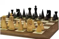 Deska szachowa nr 5+ z czarną ramką (bez opisu) orzech/klon (intarsja) - Ekskluzywna