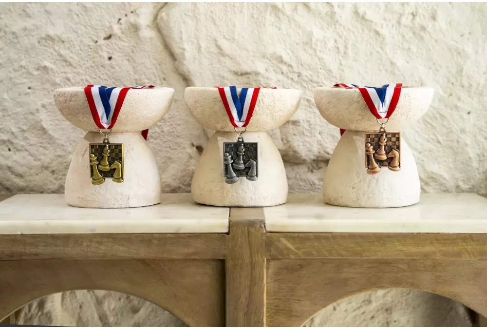 Medal szachowy kwadratowy - złoty