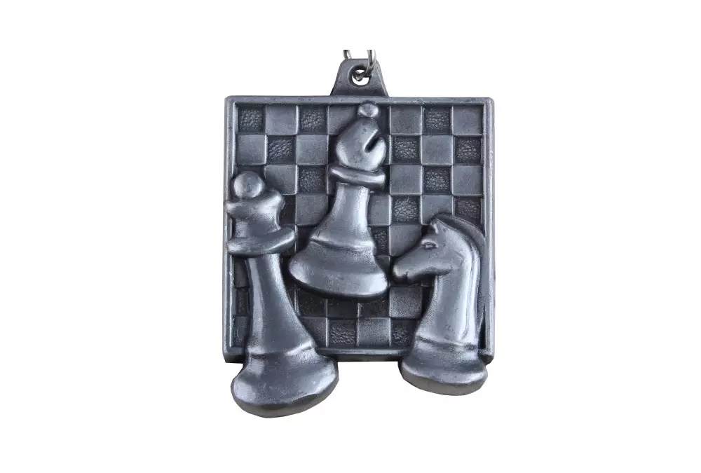 Medal szachowy kwadratowy - srebrny