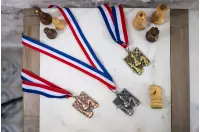Medal szachowy kwadratowy - złoty