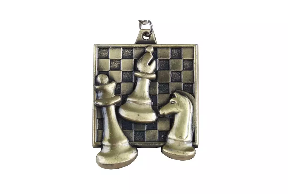 Medal szachowy kwadratowy - złoty