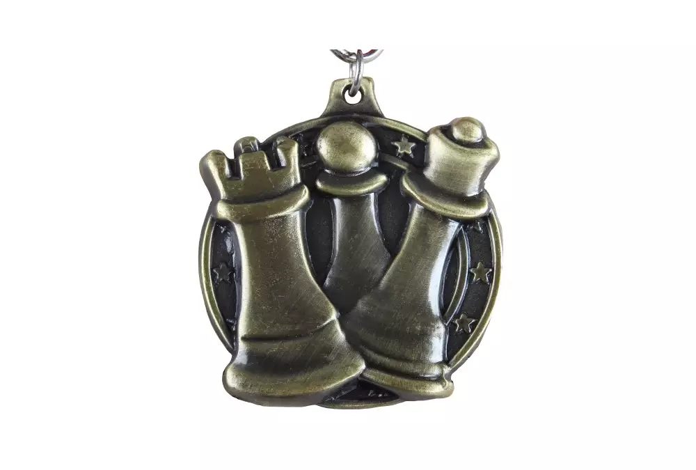 Medal szachowy okrągły - złoty