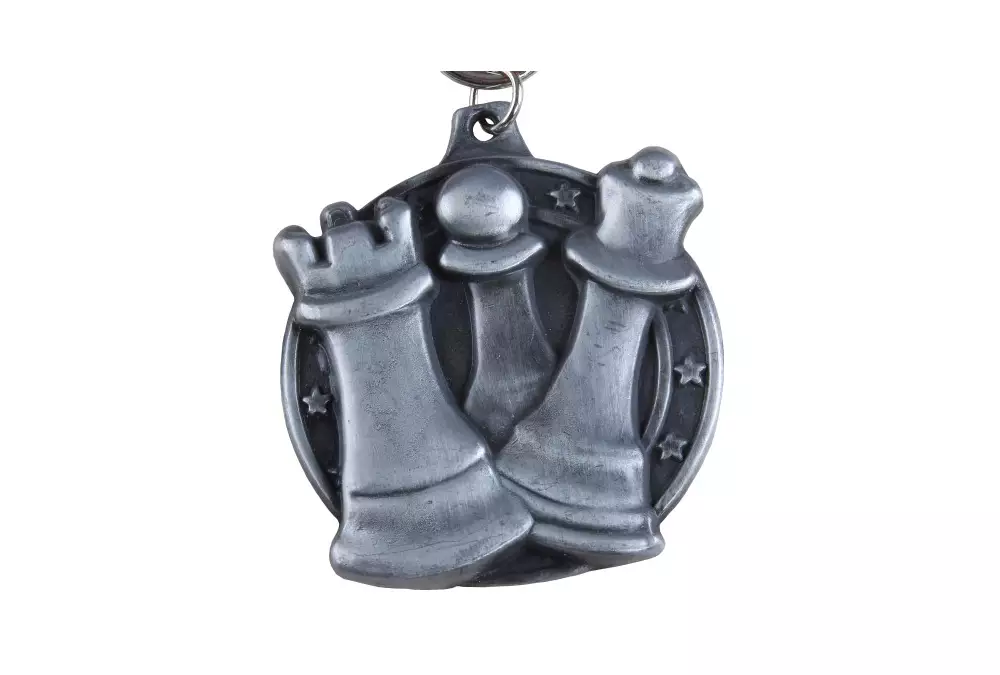 Medal szachowy okrągły - srebrny