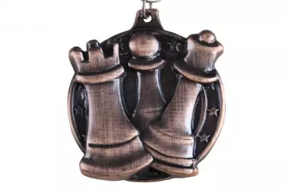 Medal szachowy okrągły - brązowy