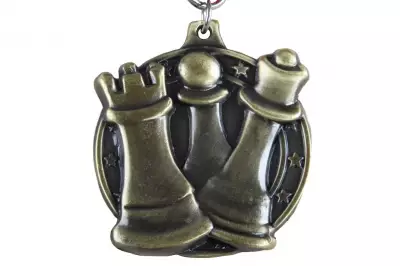 Medal szachowy okrągły - złoty