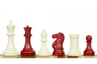 Figury szachowe Exclusive Staunton nr 6, białe/czerwone, dociążane metalem (król 95 mm)