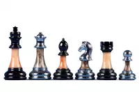 Metalizowane figury szachowe 3,5 cala z "kamiennym" trzonem - ciężkie