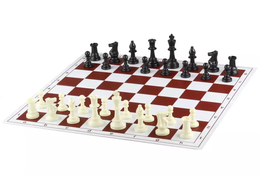 Szachownica plastikowa składana nr 4+, biało - czerwona