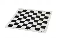 Szkolny zestaw szachowy Czarny - ciężki (figury plastikowe dociążane + szachownica zwijana)