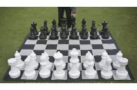 Zestaw do szachów plenerowych / ogrodowych (król 64 cm) - figury + szachownica nylonowa