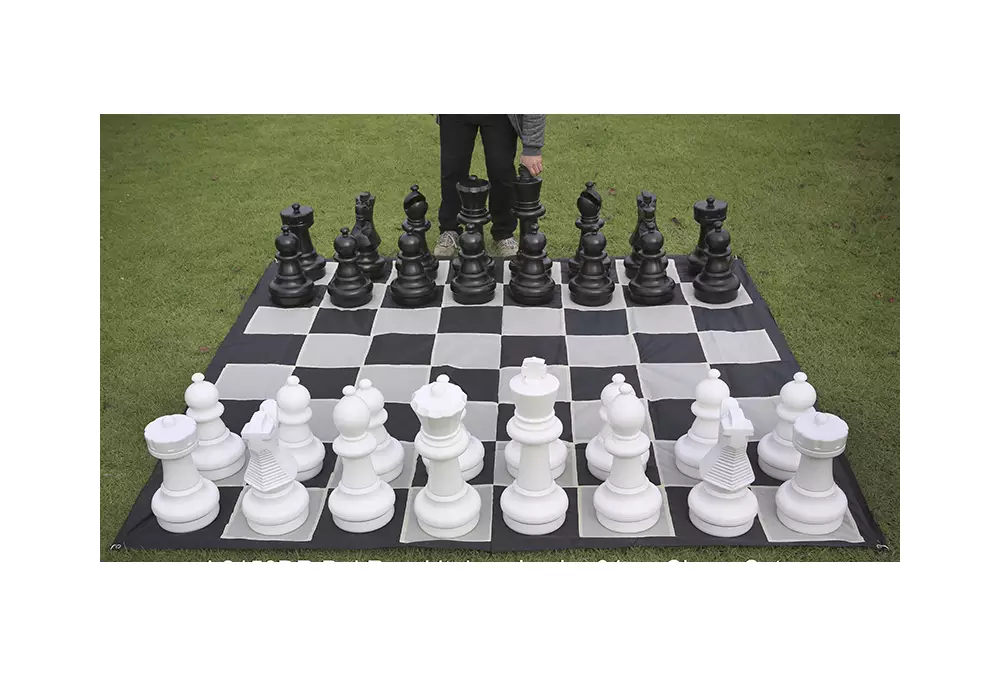 Zestaw do szachów plenerowych / ogrodowych (król 64 cm) - figury + szachownica nylonowa