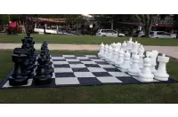 Zestaw do szachów plenerowych / ogrodowych (król 64 cm) - figury + szachownica nylonowa