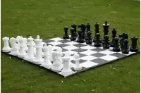 Zestaw do szachów plenerowych / ogrodowych (król 40 cm) - figury + szachownica nylonowa