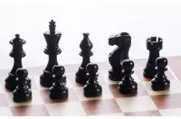 Zestaw szachowy - Szachownica drewniana (pole 45mm) + figury American Classic 3"