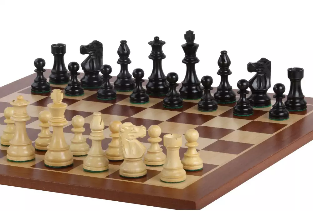 Zestaw szachowy French Lardy (replika) - szachownica (pole 50 mm), figury (król 90 mm)