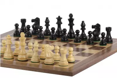 Zestaw szachowy French Lardy (replika) - szachownica (pole 50 mm), figury (król 90 mm)