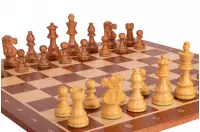 Zestaw szachowy French Mahogany| Król 98 mm | Pole 58 mm | Drewniany